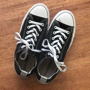 Black Canvas Converse Sneakers- Size 9